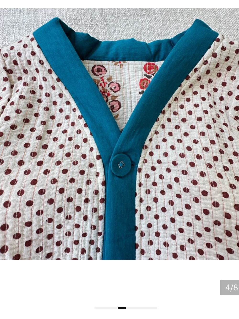 NEW Pink Chicken Reversible Quilted 1-Button Cardigan Girl's 10/12
